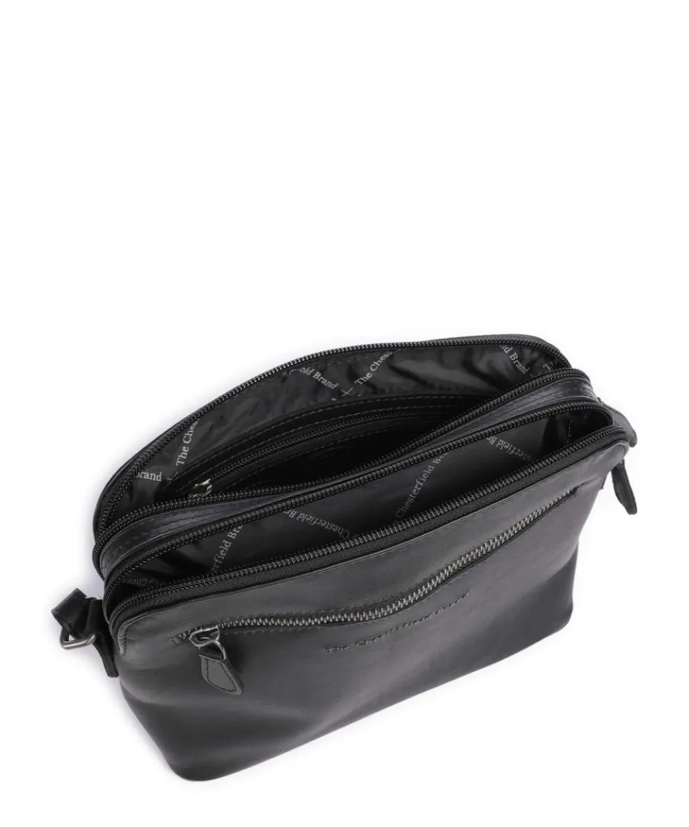 Cow Wax Pull Up Nebraska Crossbody bag cow leather black