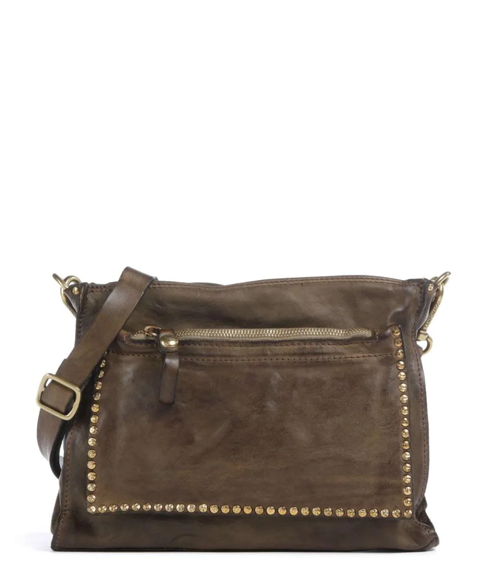 Crossbody bag grained cow leather olive-green