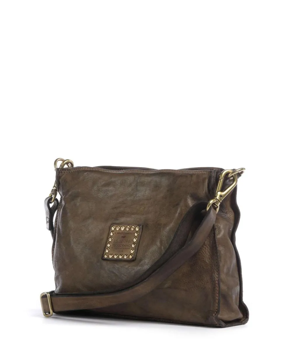 Crossbody bag grained cow leather olive-green