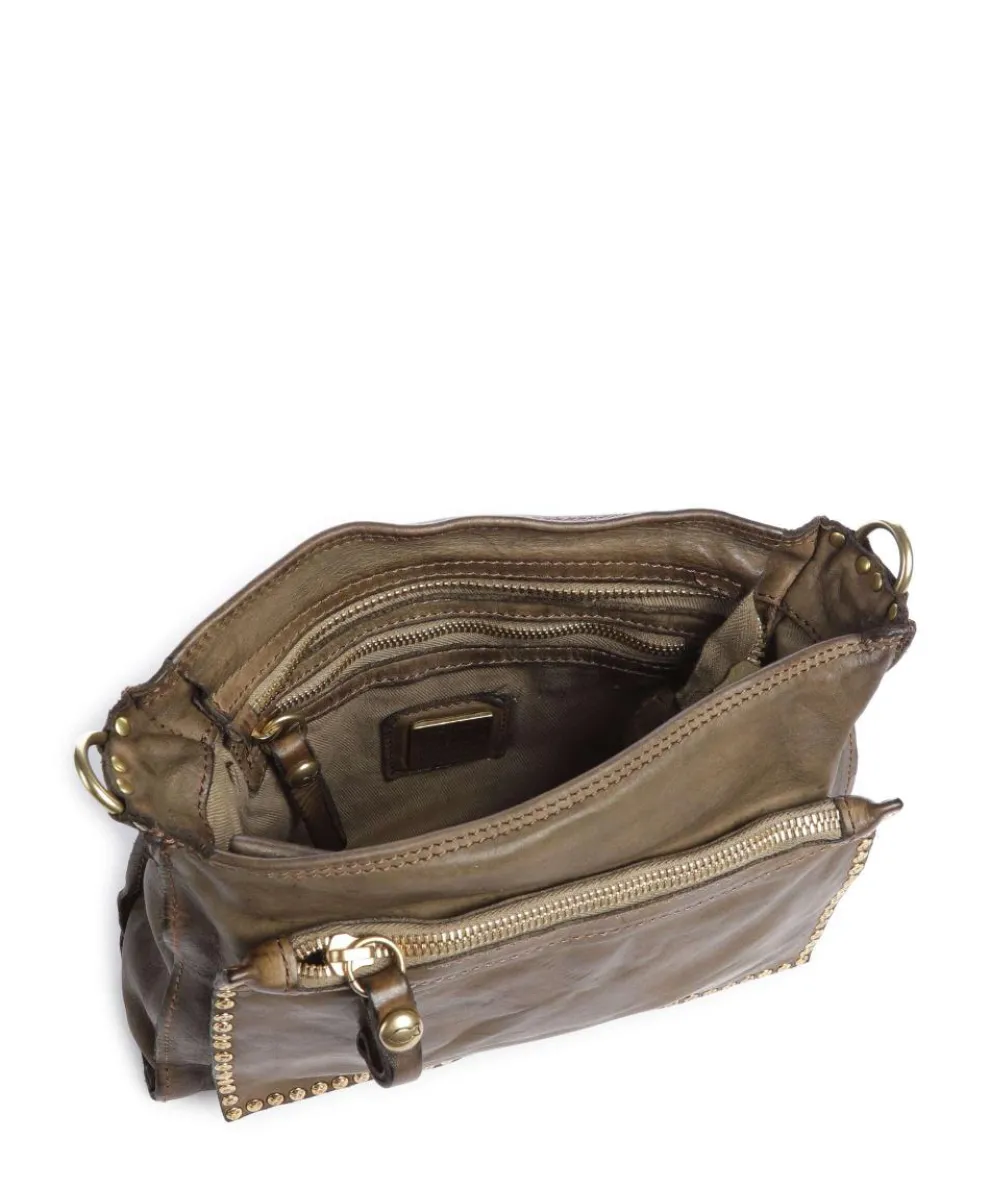 Crossbody bag grained cow leather olive-green