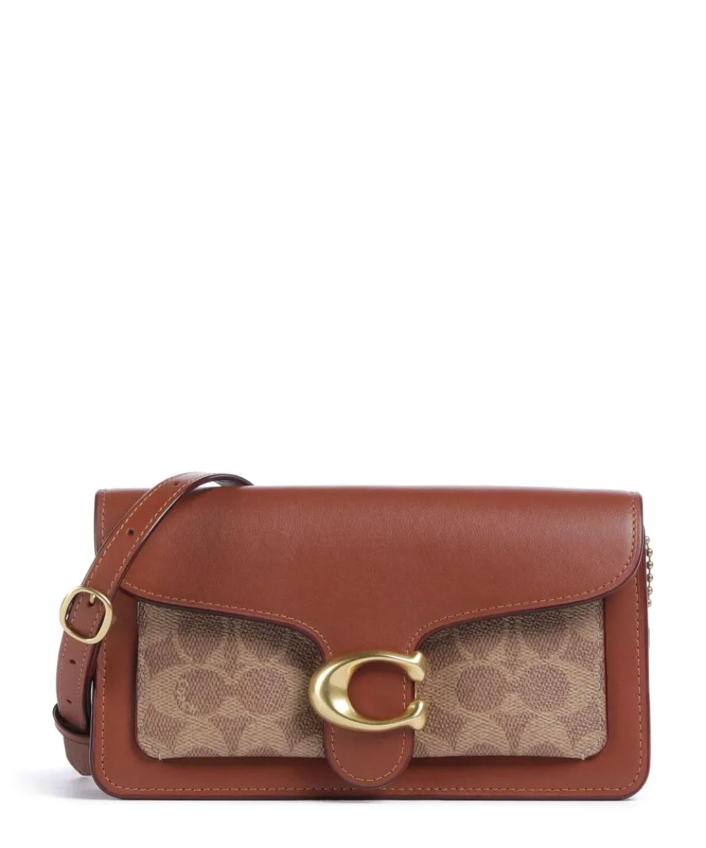 Tabby Chain Crossbody bag fine grain cow leather, canvas brown