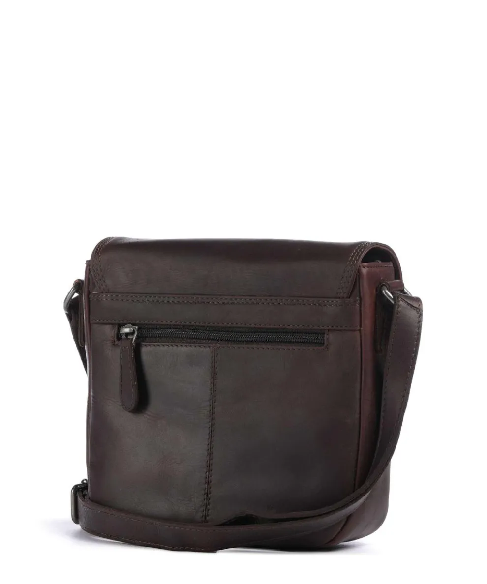 Cow Wax Pull Up Lucian Crossbody bag cow leather dark brown