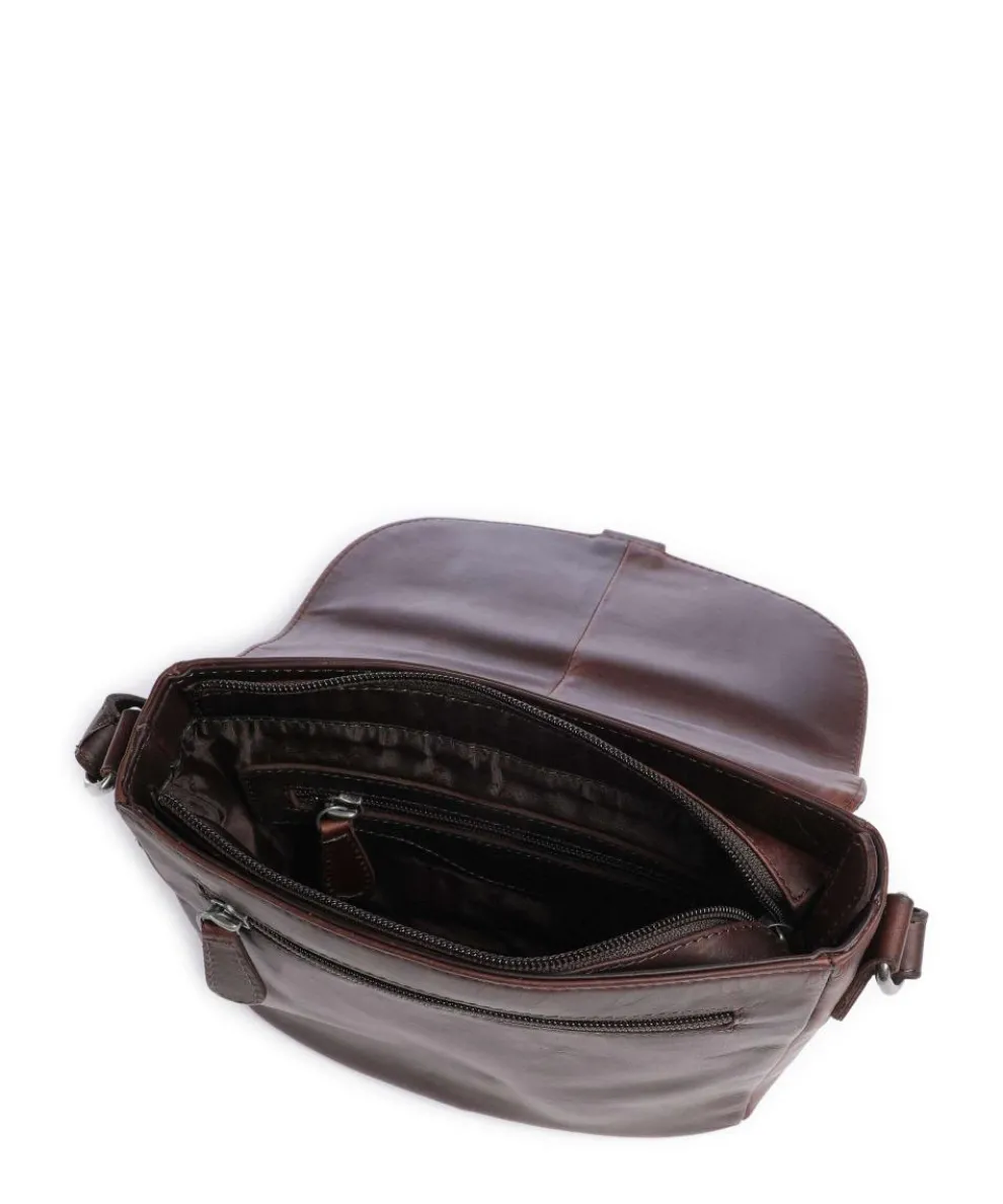 Cow Wax Pull Up Lucian Crossbody bag cow leather dark brown