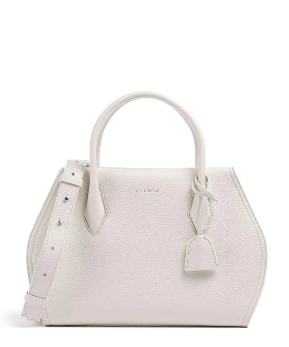 Lord Handbag grained leather white