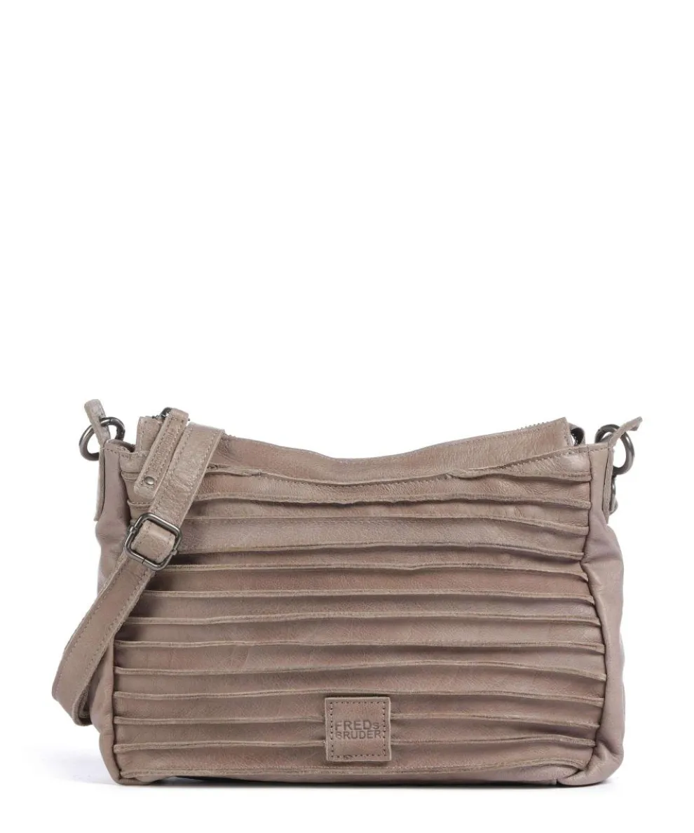 Bestseller Crossbody bag grained leather taupe