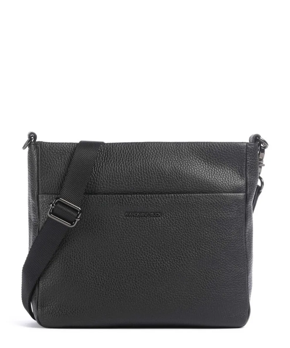Mellow Leather Crossbody bag grained calfskin black