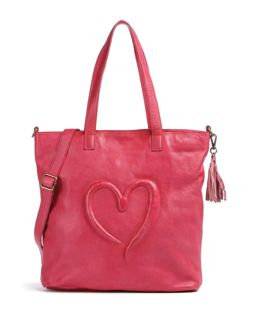 Herzweg 1 Tote bag grained leather pink