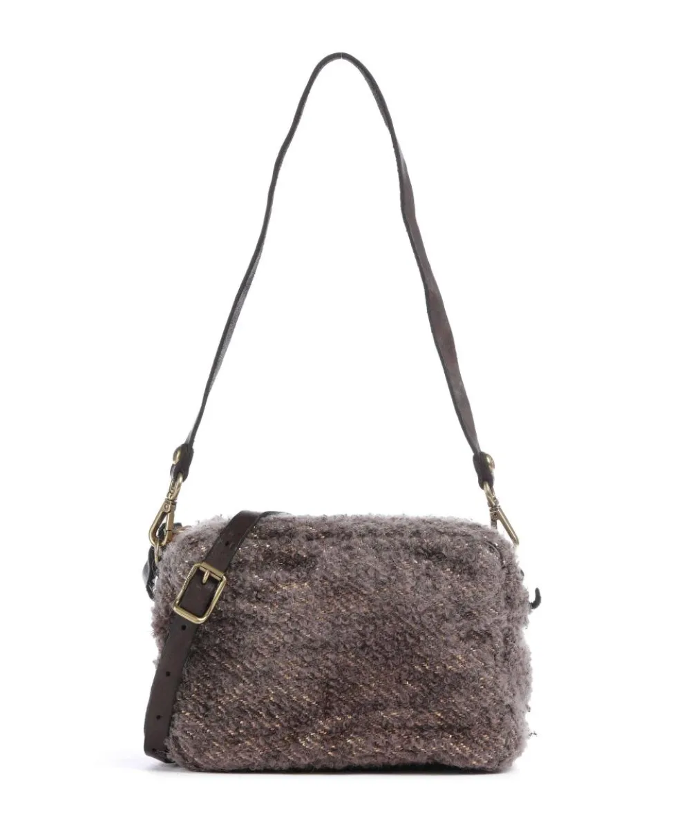 Shoulder bag fabric dark brown