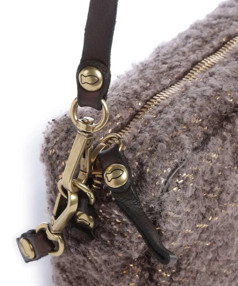 Shoulder bag fabric dark brown