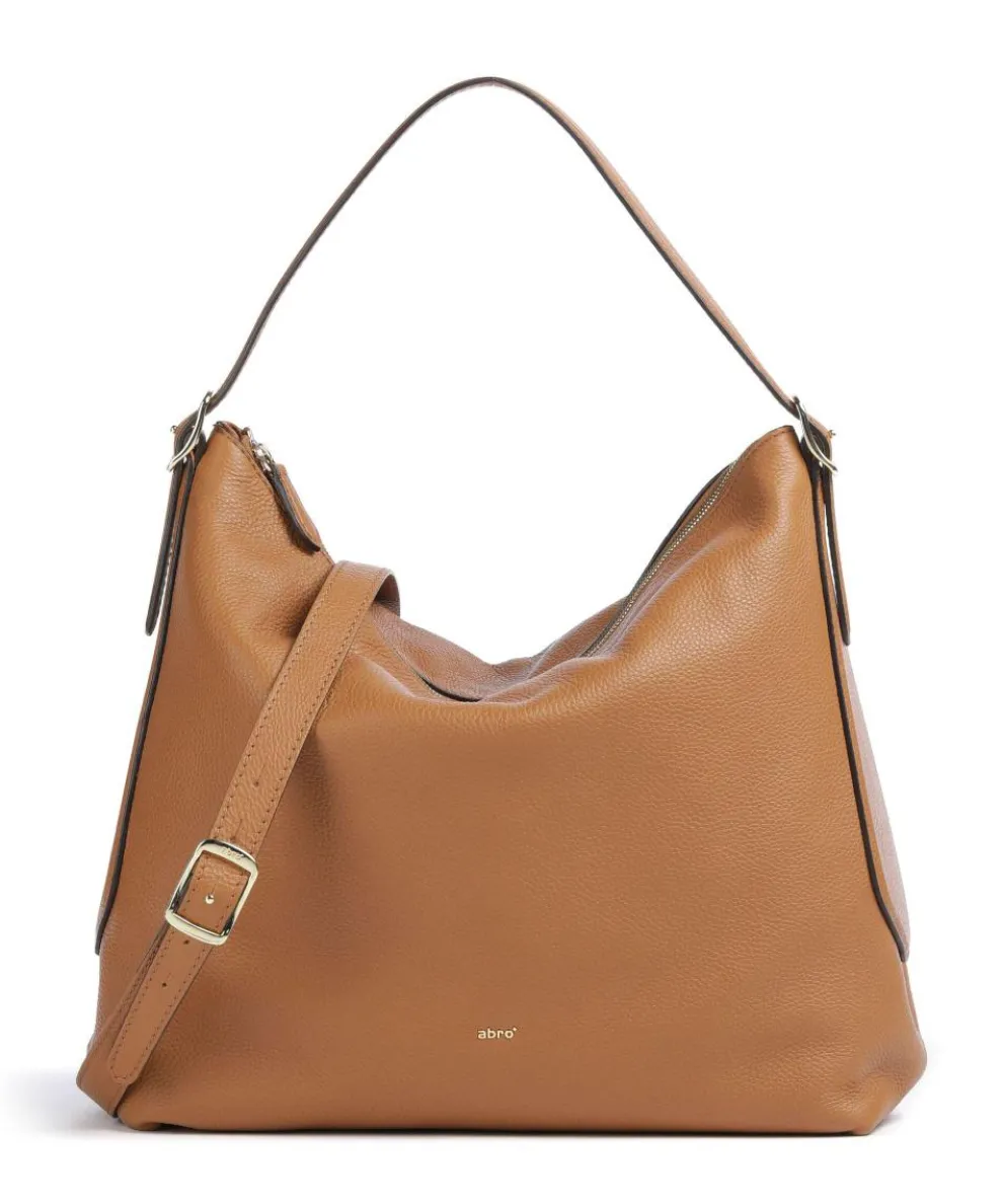 Agave Carina Hobo bag grained leather brown