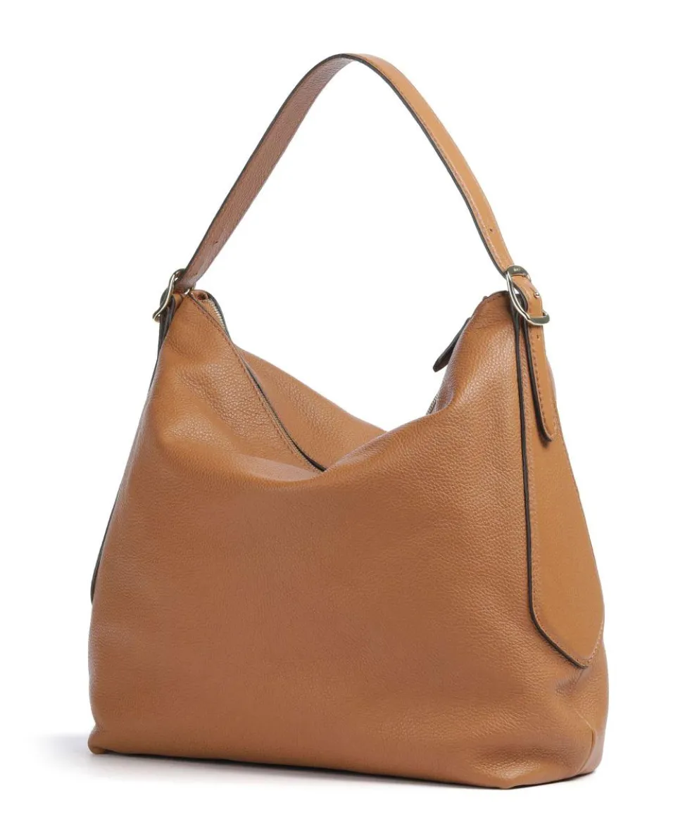 Agave Carina Hobo bag grained leather brown