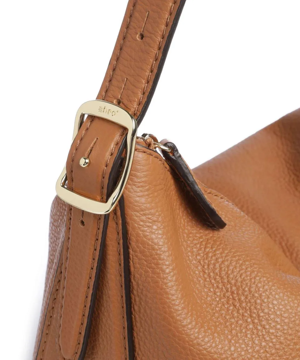 Agave Carina Hobo bag grained leather brown