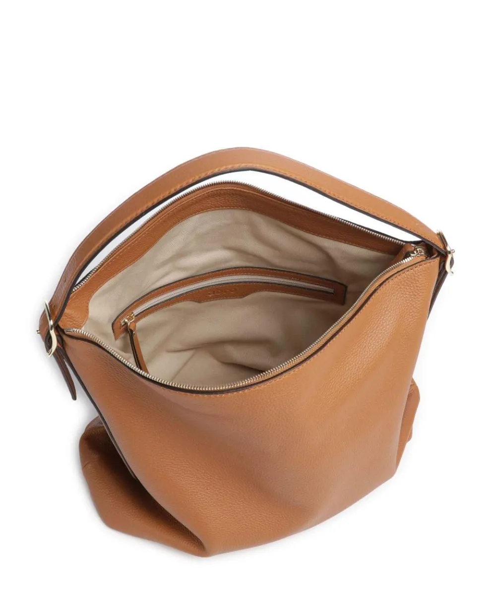 Agave Carina Hobo bag grained leather brown