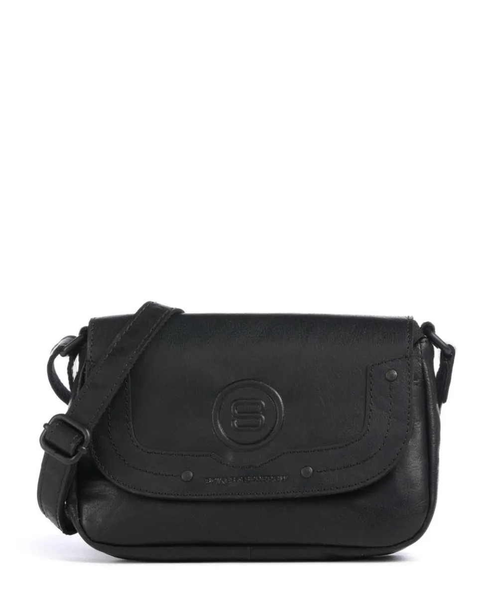 Bronco Linne Crossbody bag fine grain leather black