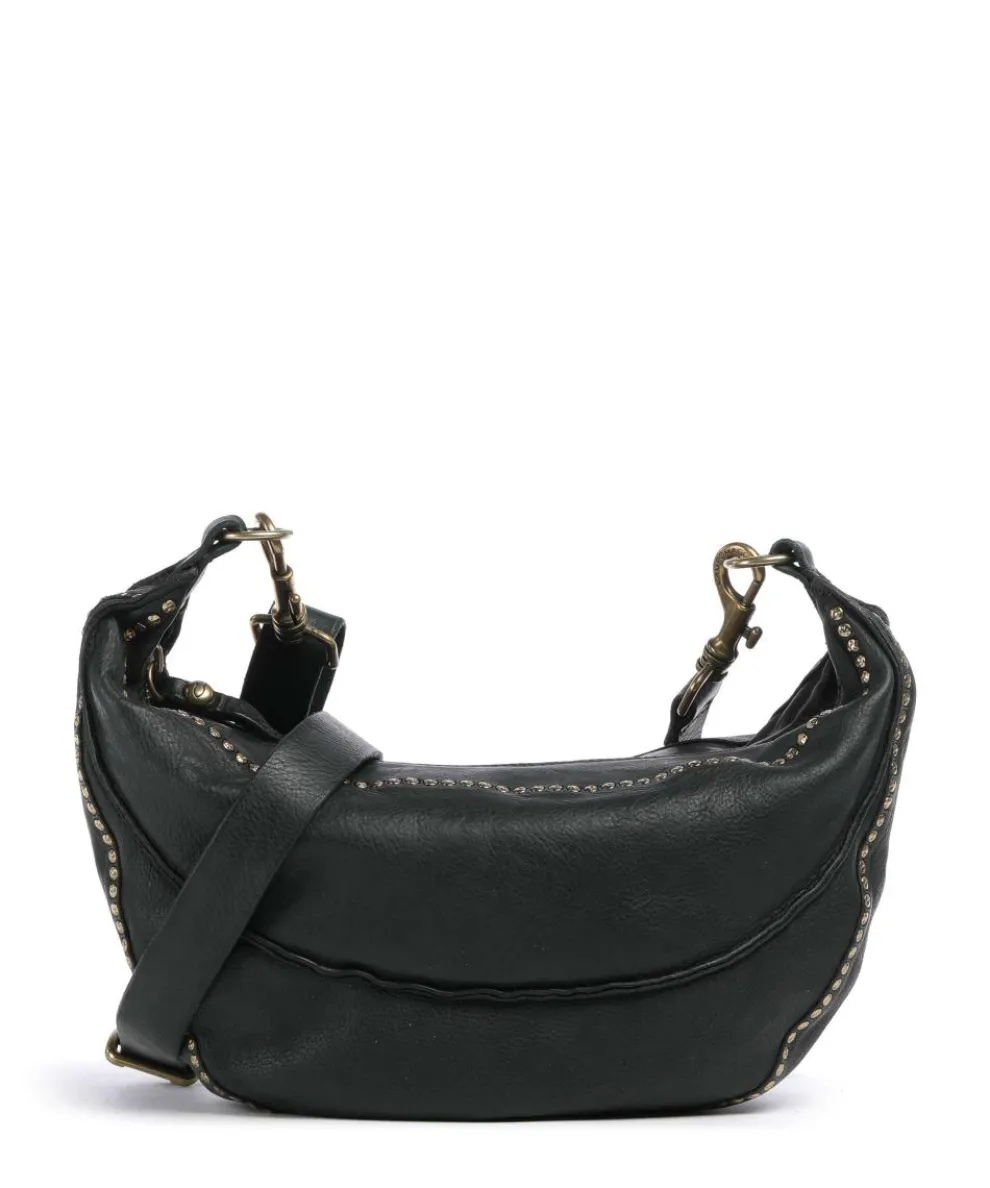 Crossbody bag grained cow leather dark green