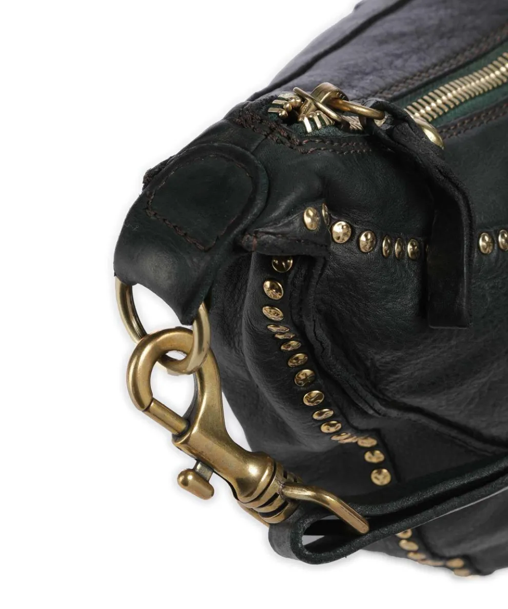 Crossbody bag grained cow leather dark green