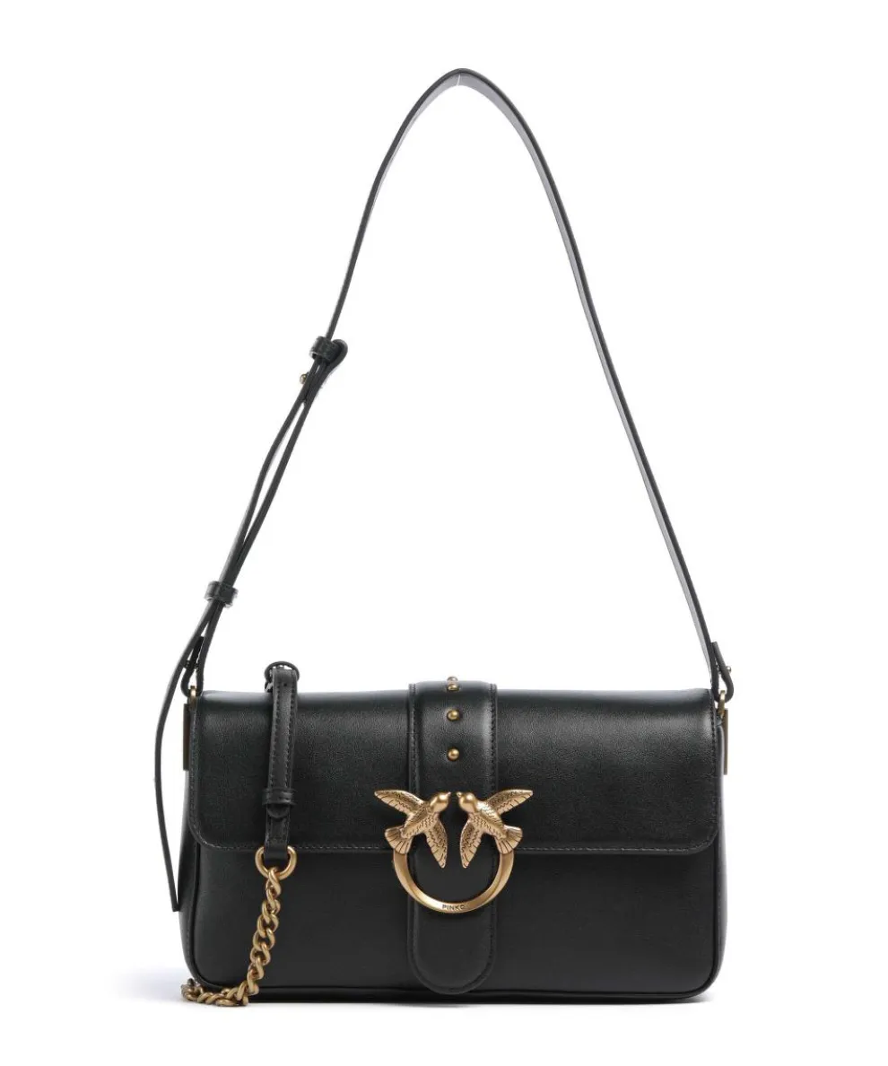 Love One Classic Slouchy Shoulder bag fine grain cow leather black