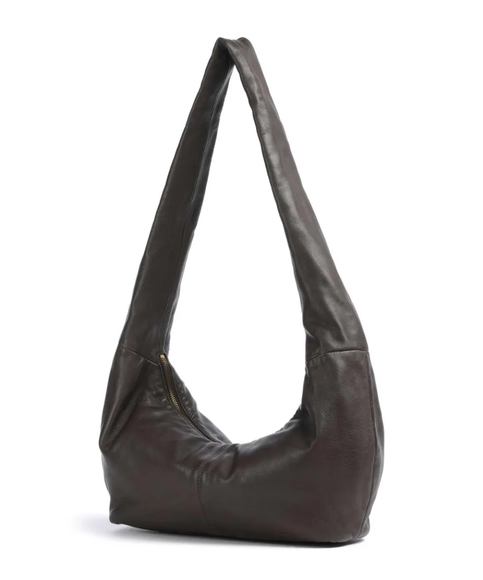 Bo Sheep Natural M Hobo bag sheepskin leather dark brown