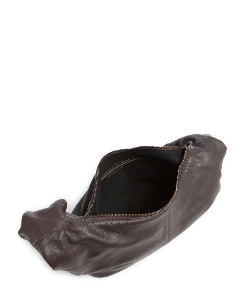 Bo Sheep Natural M Hobo bag sheepskin leather dark brown