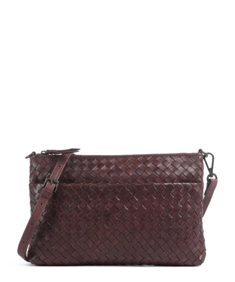 Karima Crossbody bag fine grain cow leather bordeaux red