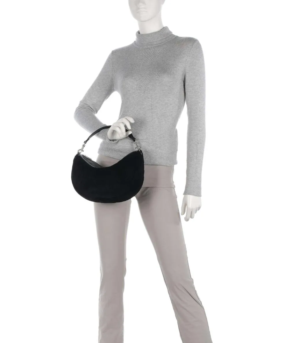 Melli Shearling S Hobo bag fine grain leather, faux fur black