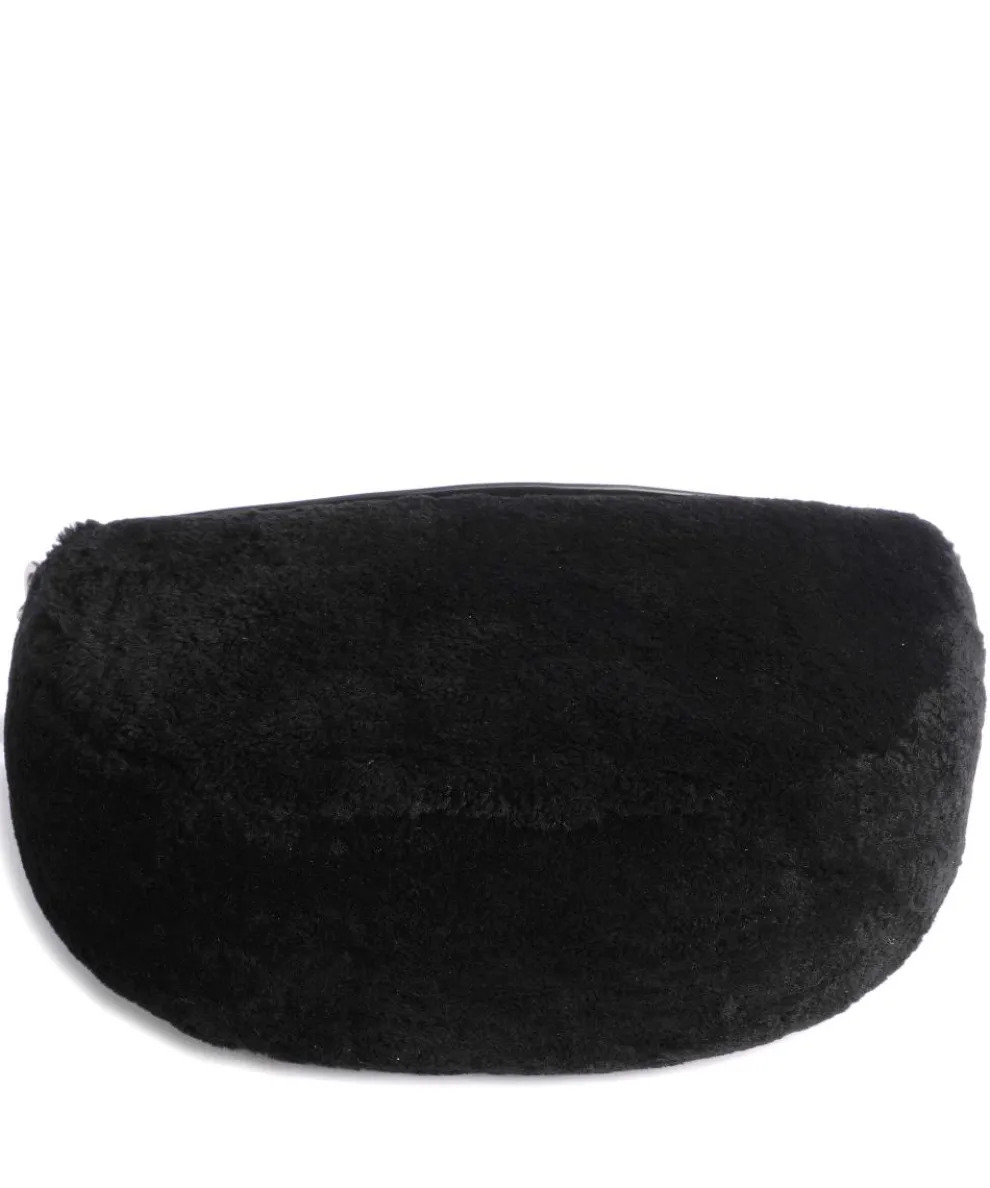 Melli Shearling S Hobo bag fine grain leather, faux fur black