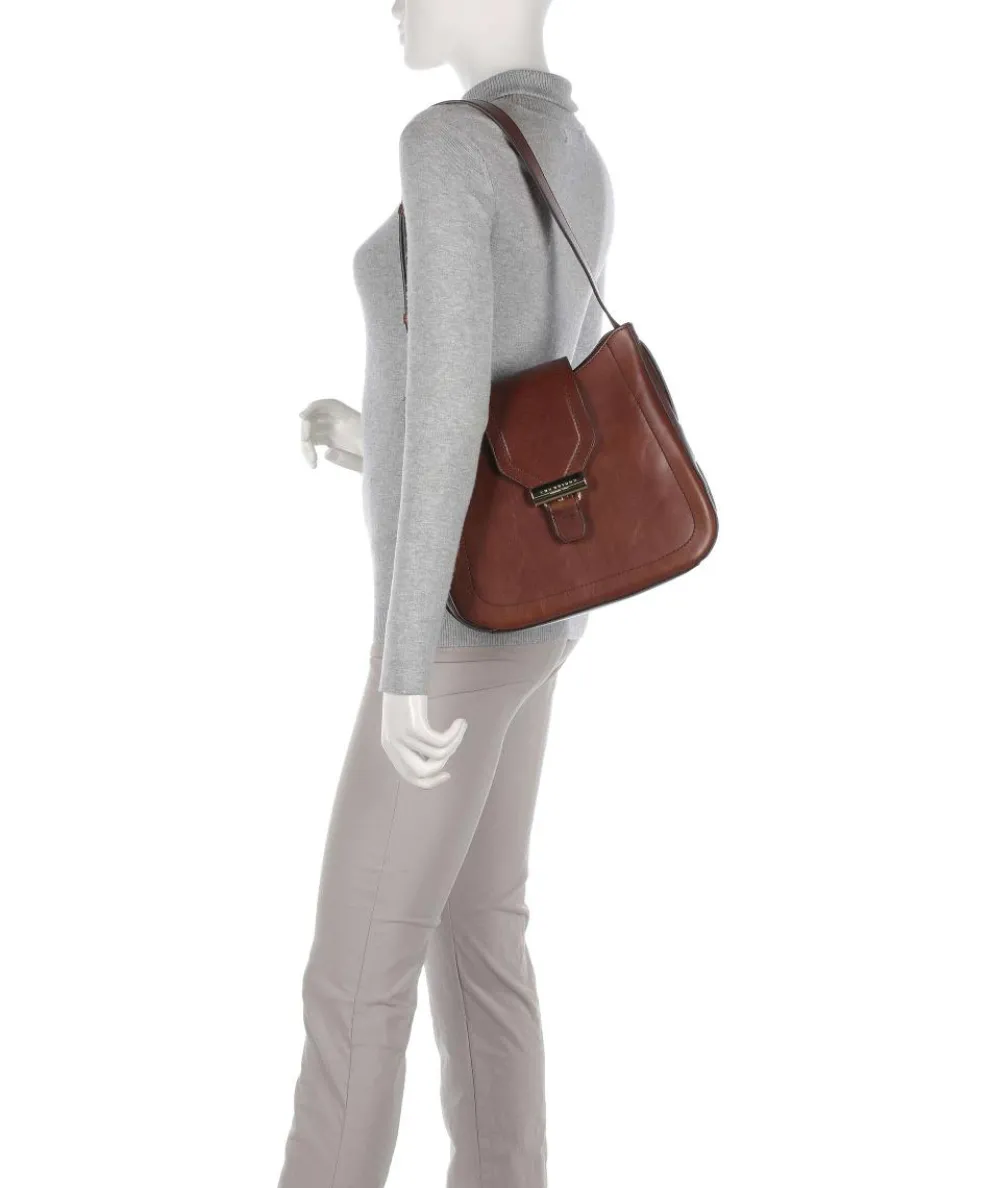 Benedetta Shoulder bag fine grain cow leather brown