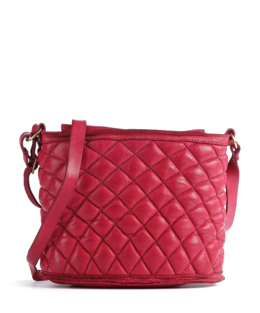 Crossbody bag grained cow leather pink