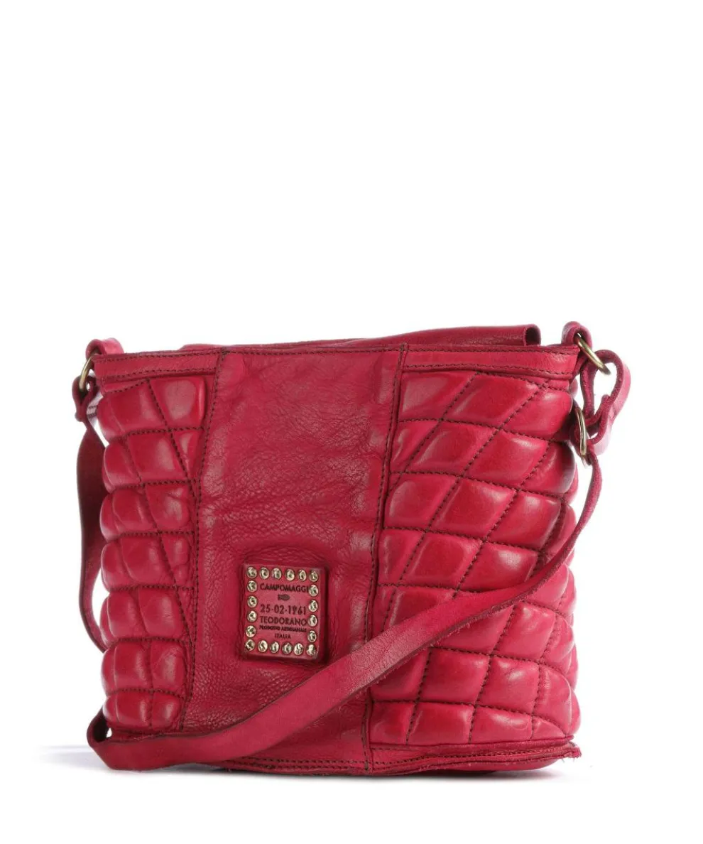 Crossbody bag grained cow leather pink