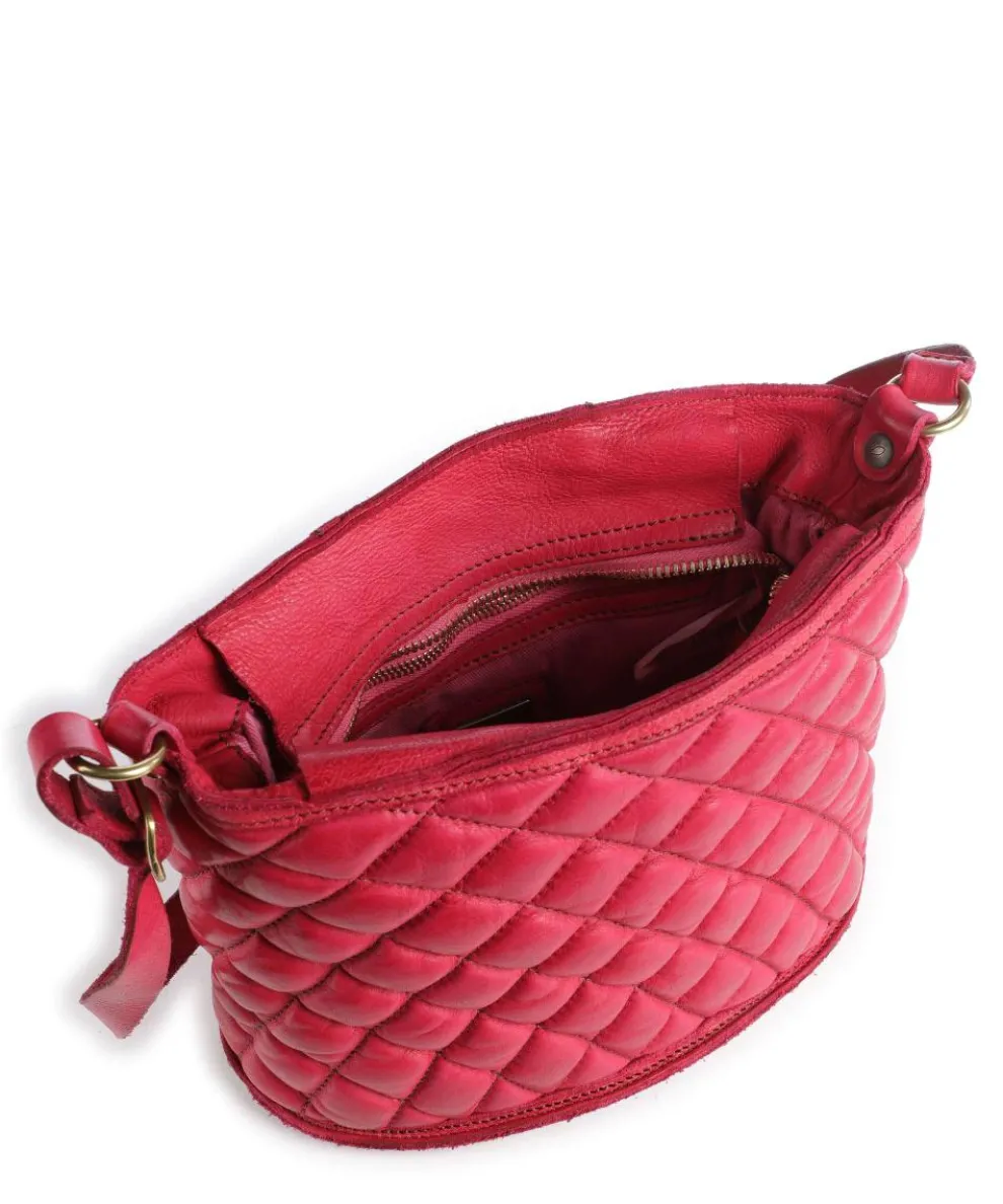 Crossbody bag grained cow leather pink
