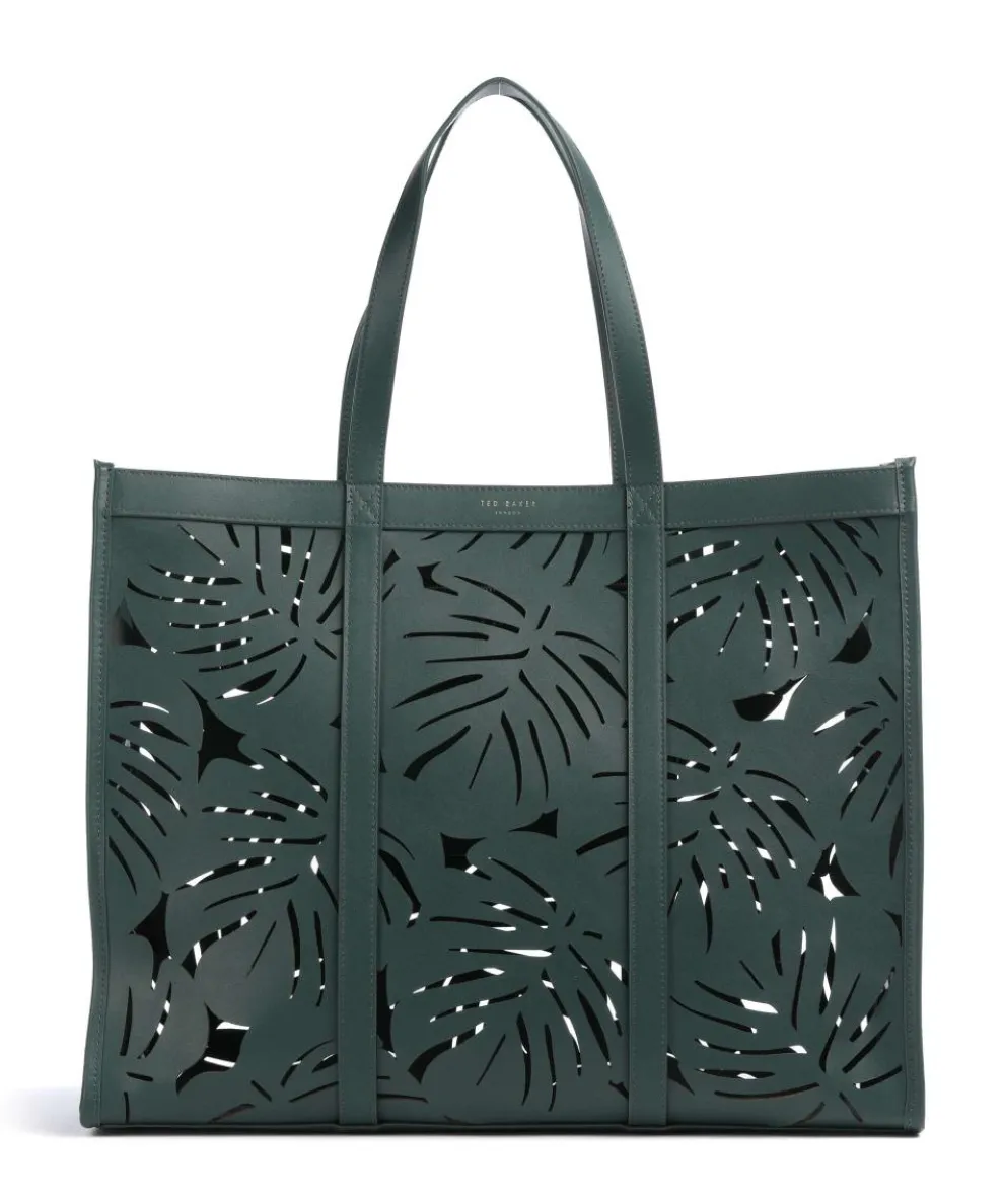 Leiian Tote bag fine grain cow leather dark green