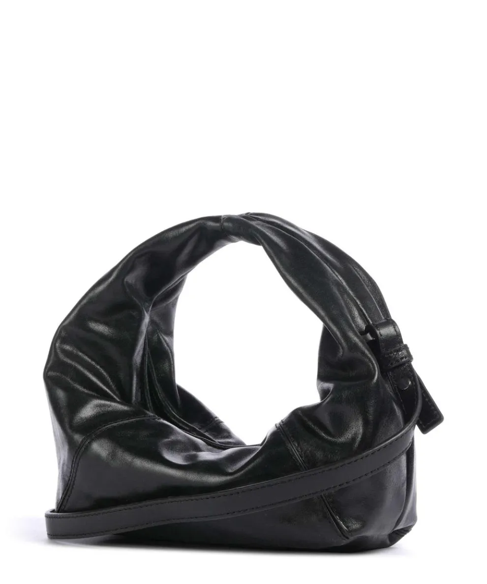 Greta Icon Crinkle Mini Handbag grained cow leather black