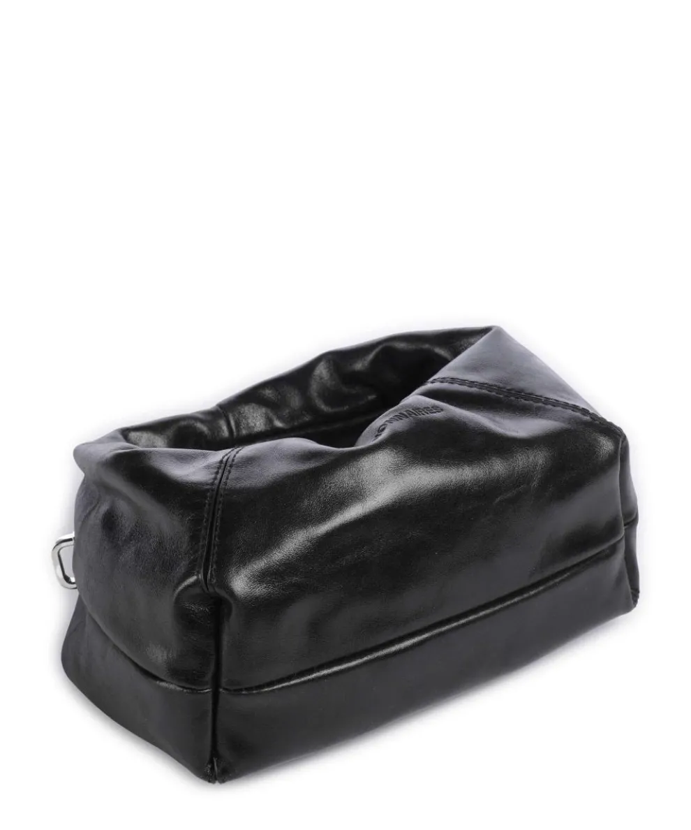 Greta Icon Crinkle Mini Handbag grained cow leather black