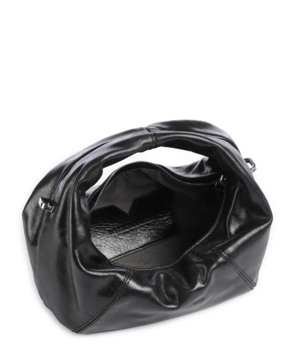 Greta Icon Crinkle Mini Handbag grained cow leather black