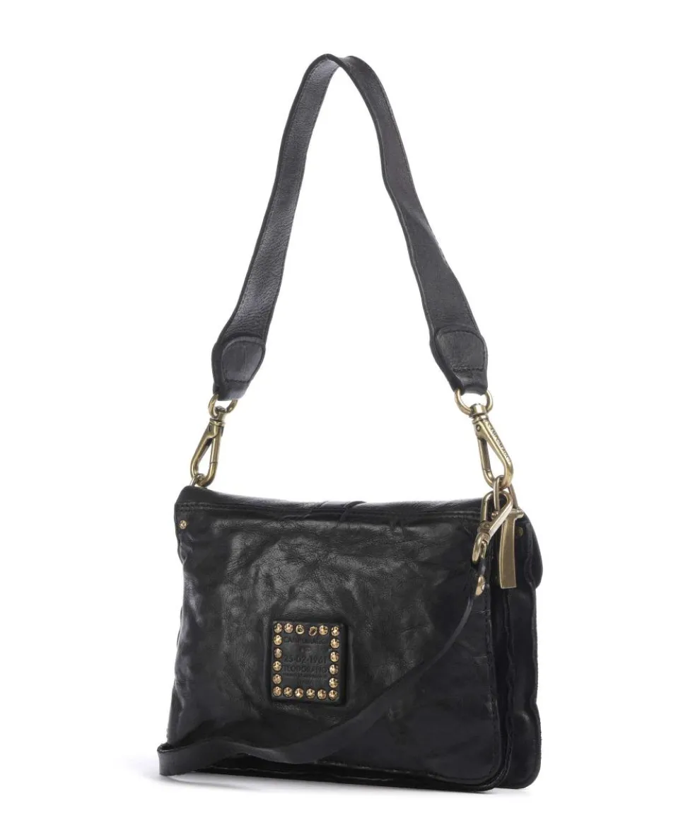 Shoulder bag fine grain cow leather black