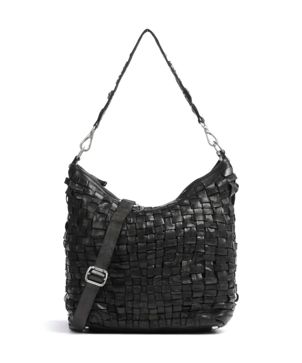 Shoulder bag grained cow leather black