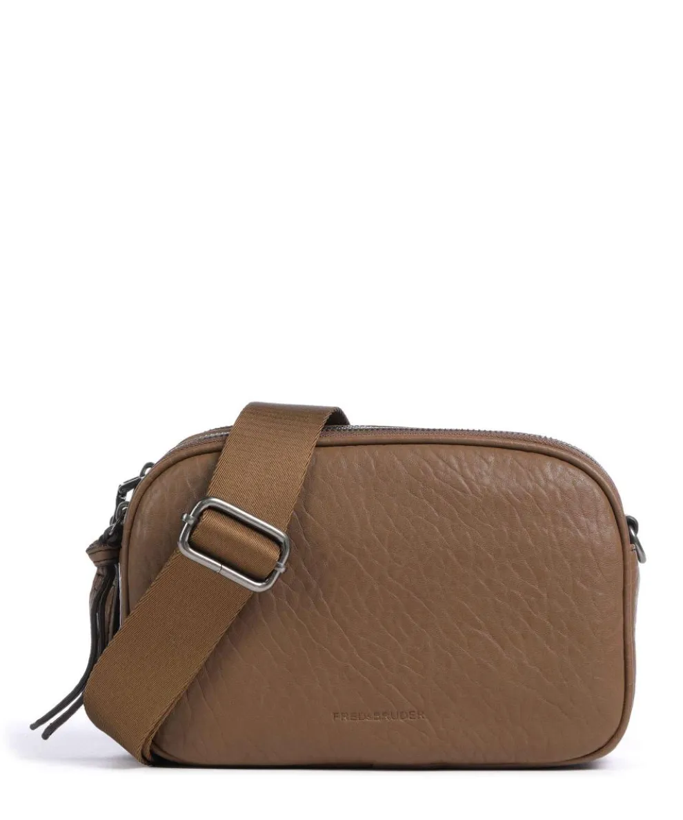 Lunar Crossbody bag grained leather brown