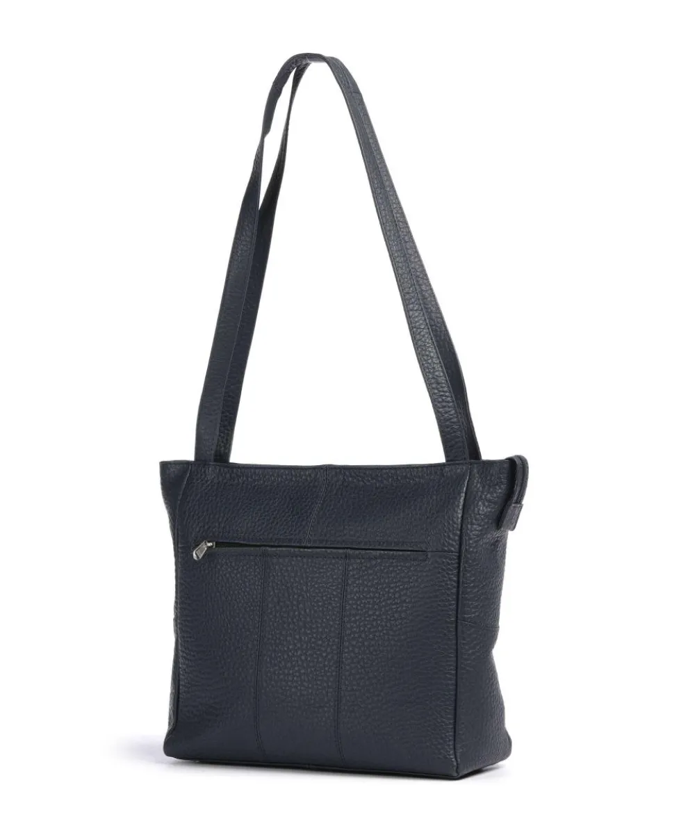 Hirsch Quila Shoulder bag grained leather grey-blue
