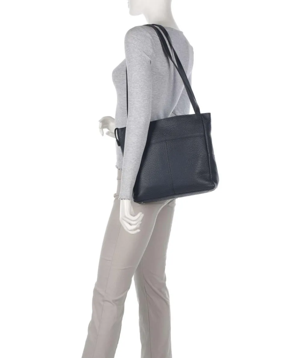 Hirsch Quila Shoulder bag grained leather grey-blue