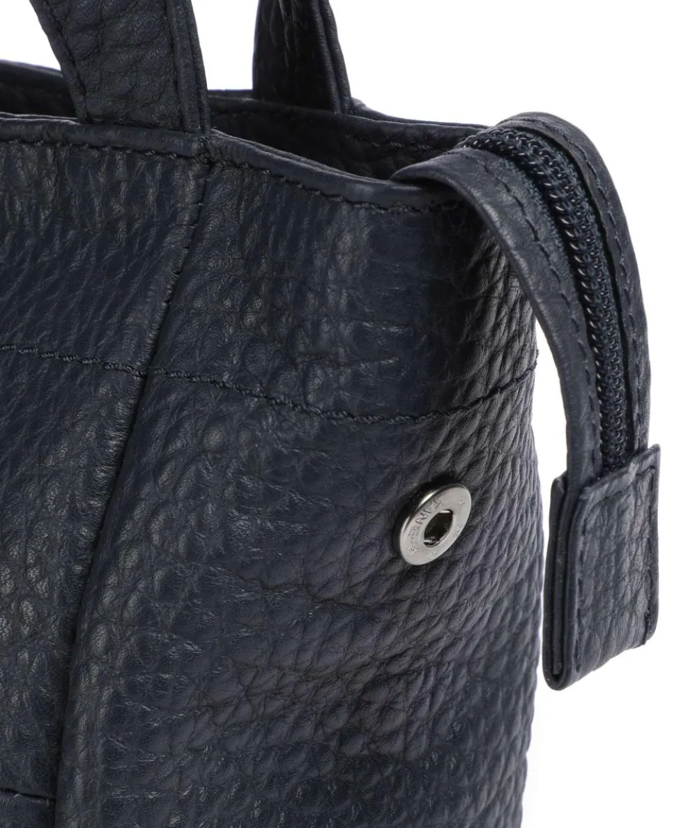 Hirsch Quila Shoulder bag grained leather grey-blue