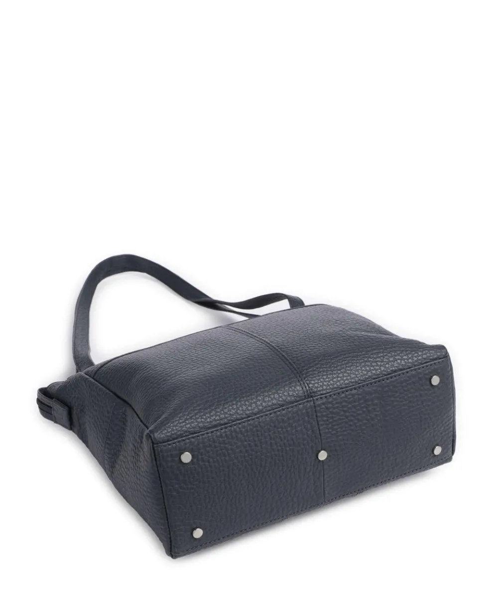 Hirsch Quila Shoulder bag grained leather grey-blue