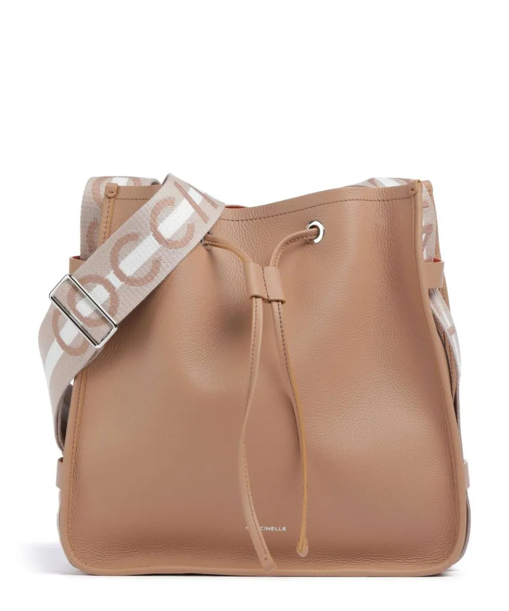 Raquel Bucket bag grained cow leather light brown