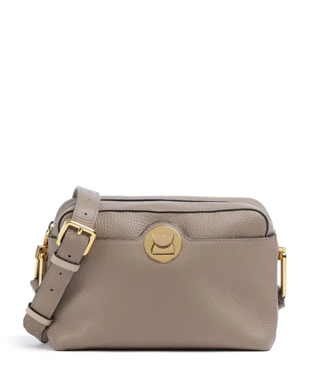 Liya Crossbody bag grained leather taupe
