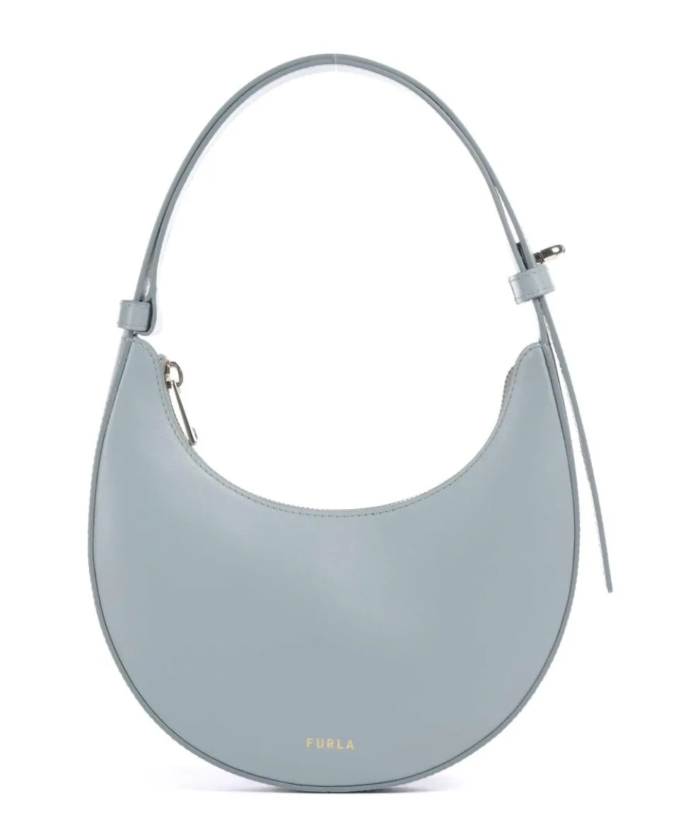 Delizia Mini Shoulder bag fine grain leather blue-grey