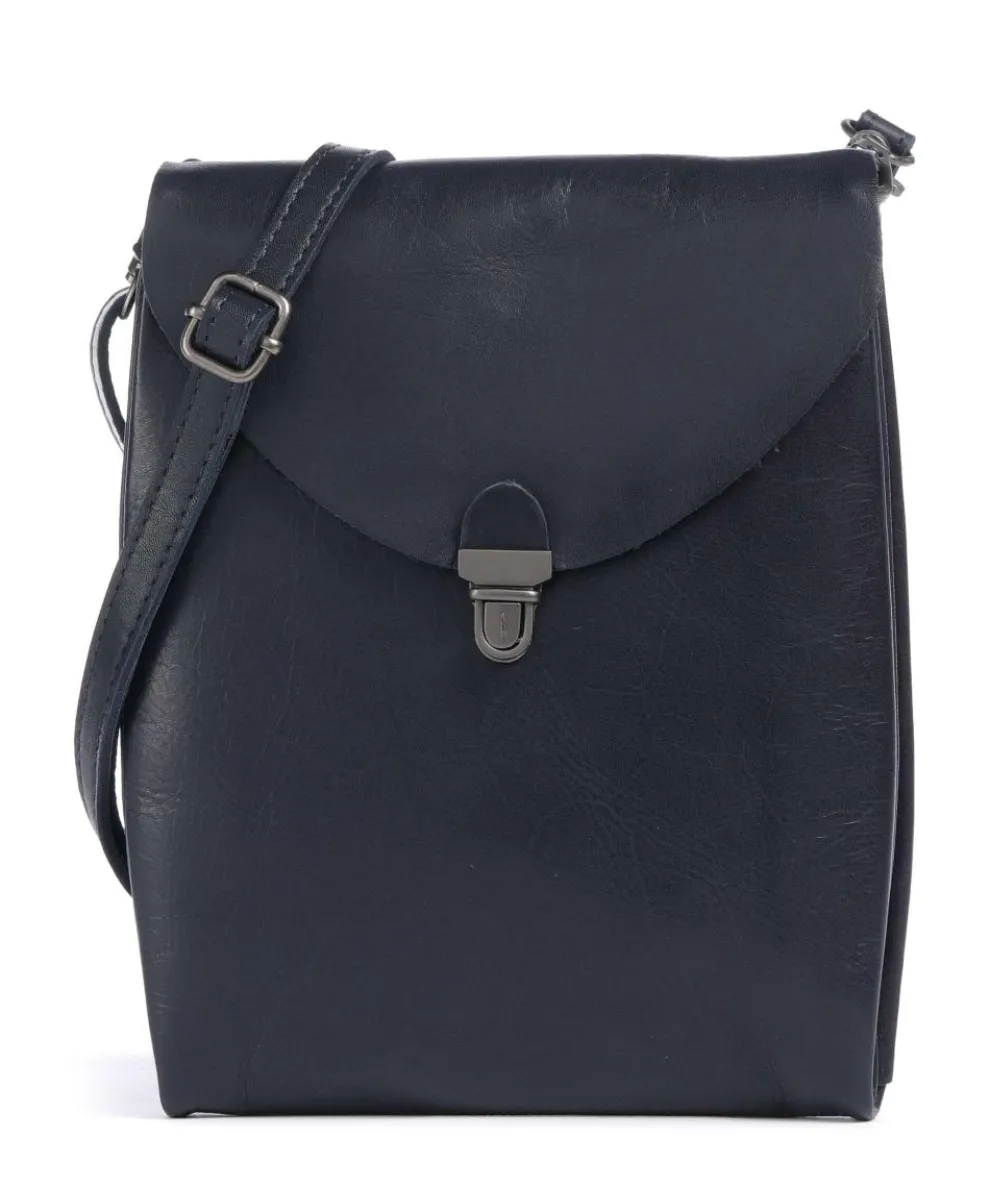Fold Crossbody bag smooth cow leather dark blue