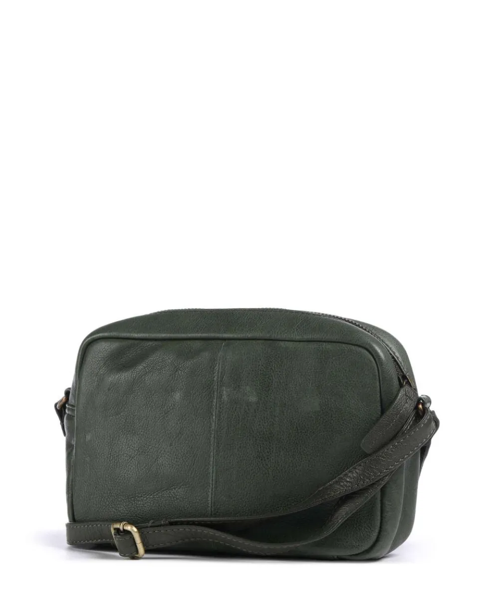 Natural Norah Crossbody bag grained cow leather dark green