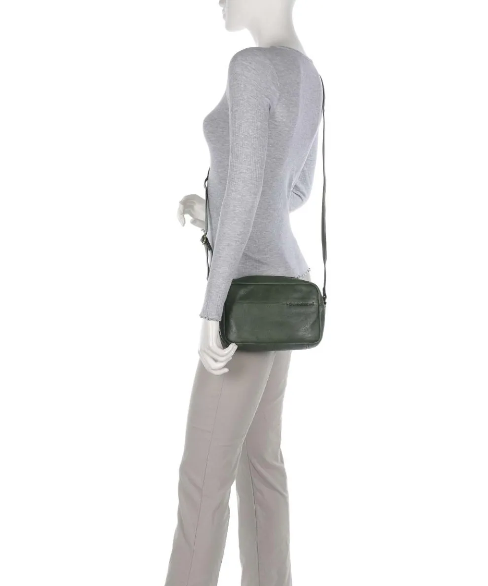 Natural Norah Crossbody bag grained cow leather dark green