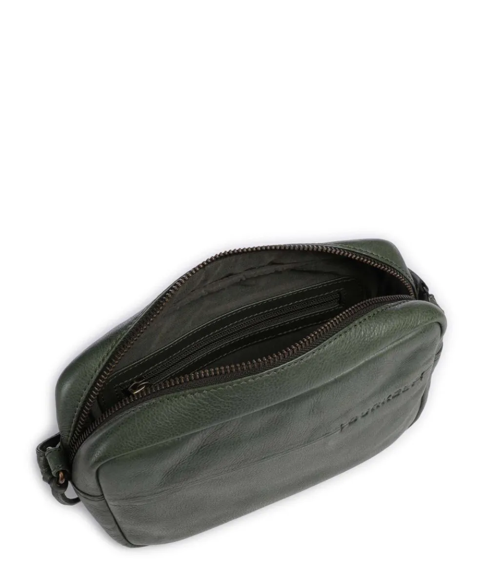 Natural Norah Crossbody bag grained cow leather dark green