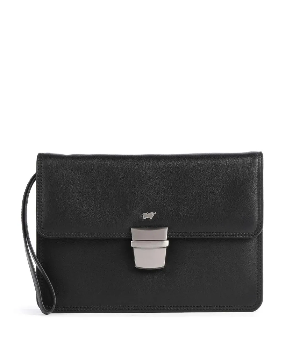 Poly Wristlet soft cow leather black