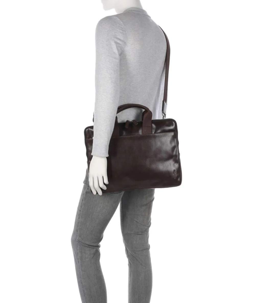 Buddy Briefcase 15″ buffalo leather dark brown